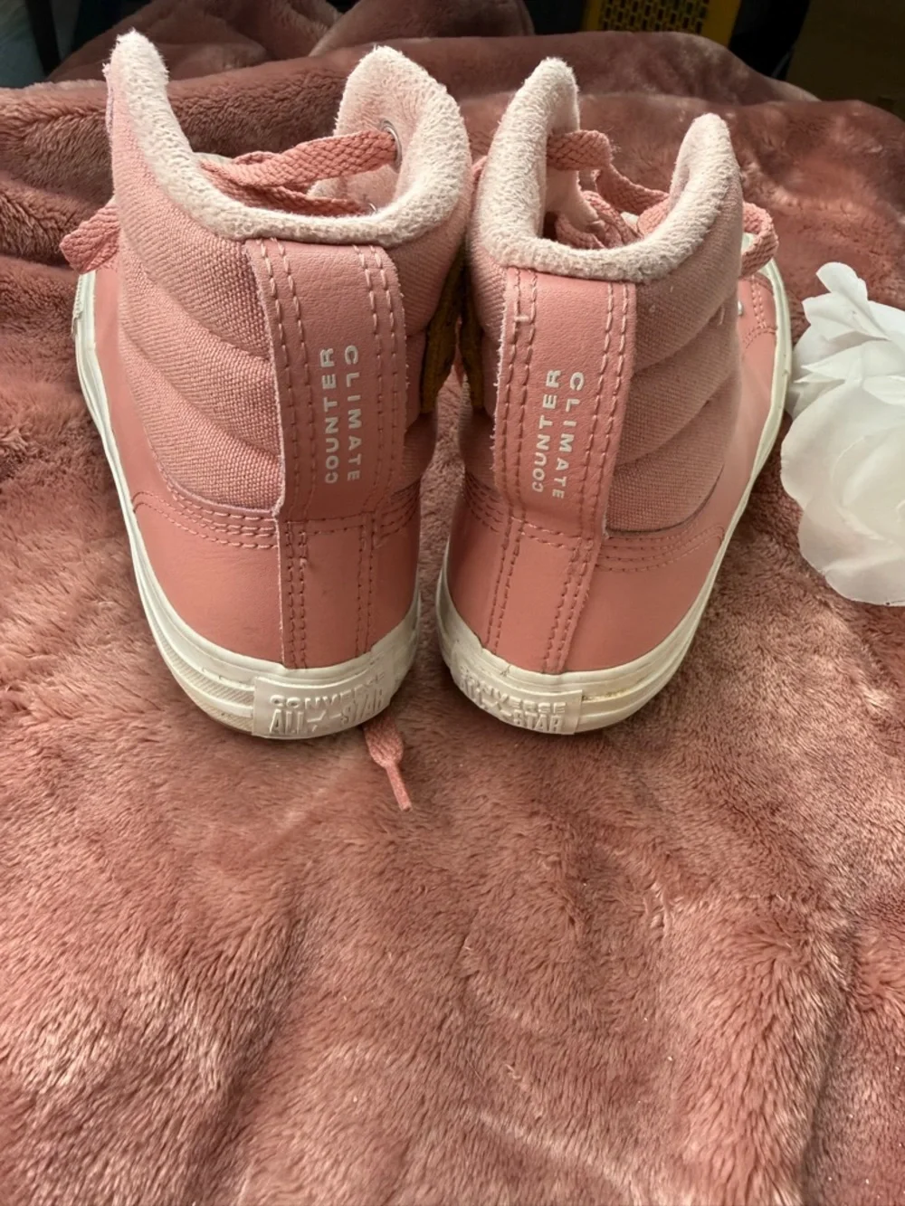 Converse Kids High-Top Sneakers in Dusty Pink